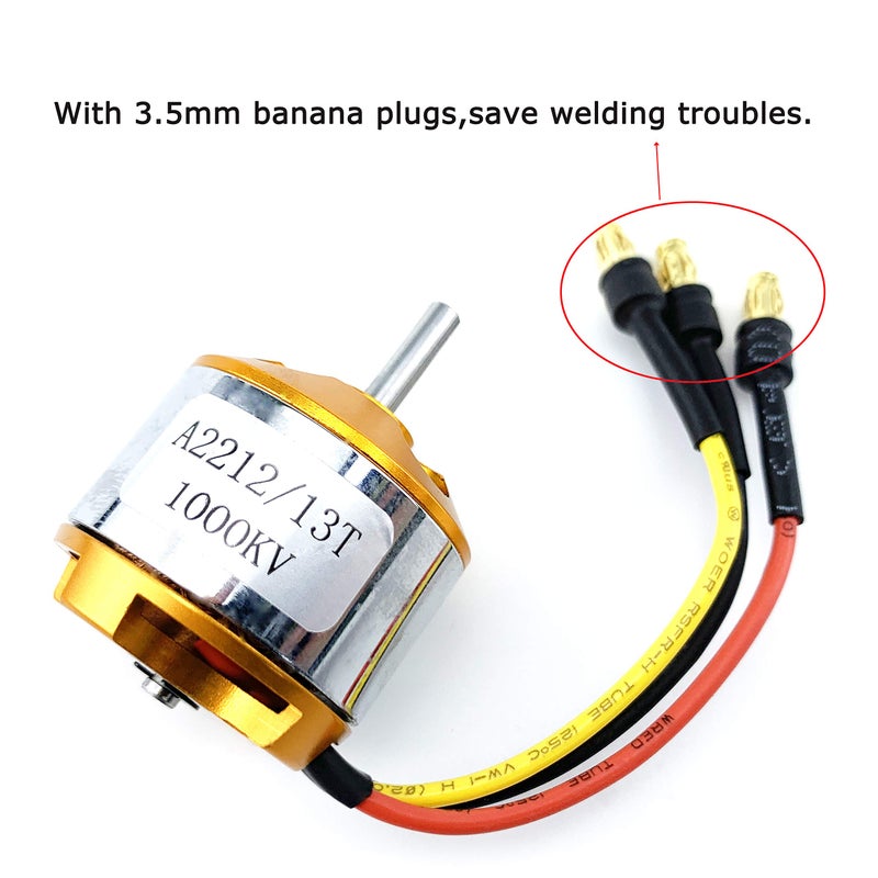 YoungRC A2212 1000KV Brushless Motor+ 30A ESC Electric Speed Controller with Gold Bullet Banana Plugs for RC Multicopter Quadcopter - Image 2